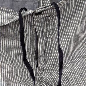 Uniqlo Women's Linen Pants Gray Striped L